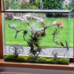 interior glass panel with integrated botanical elements