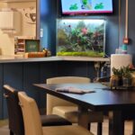 biophilic glass panel installation in interior space